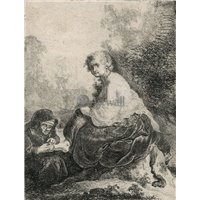 Портреты картины репродукции на заказ - Женщина, посригающая ногти хозяйке