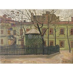 Зеленый дом на площади - Модульная картины, Репродукции, Декоративные панно, Декор стен