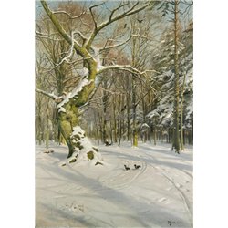 Зимний пейзаж - Модульная картины, Репродукции, Декоративные панно, Декор стен