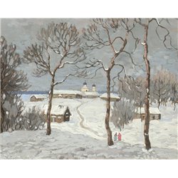Зимний пейзаж - Модульная картины, Репродукции, Декоративные панно, Декор стен