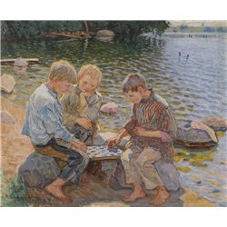 Игроки в шахматы - Модульная картины, Репродукции, Декоративные панно, Декор стен