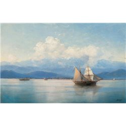 Корабли перед кавказским побережьем - Модульная картины, Репродукции, Декоративные панно, Декор стен