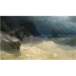Кораблекрушение у берегов Черного моря - Модульная картины, Репродукции, Декоративные панно, Декор стен