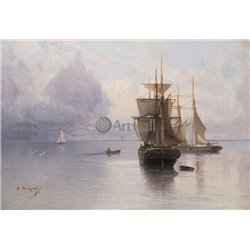 Корабль в море - Модульная картины, Репродукции, Декоративные панно, Декор стен