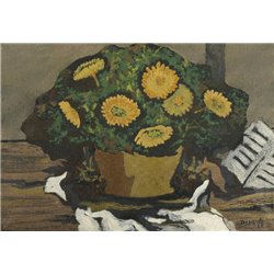 Корзина с цветами - Модульная картины, Репродукции, Декоративные панно, Декор стен
