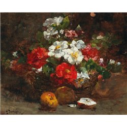 Корзина с цветами - Модульная картины, Репродукции, Декоративные панно, Декор стен