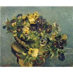 Корзина с анютиными глазками - Модульная картины, Репродукции, Декоративные панно, Декор стен