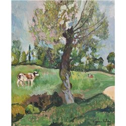 Корова на лугу - Модульная картины, Репродукции, Декоративные панно, Декор стен