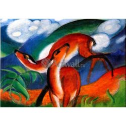 Красные косули - Модульная картины, Репродукции, Декоративные панно, Декор стен