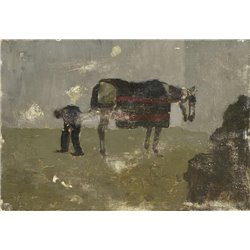Крестьянин и лошадь - Модульная картины, Репродукции, Декоративные панно, Декор стен
