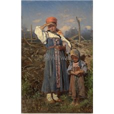Картина на холсте по фото Модульные картины Печать портретов на холсте Крестьянские дети
