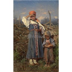 Крестьянские дети - Модульная картины, Репродукции, Декоративные панно, Декор стен