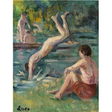 Картина на холсте по фото Модульные картины Печать портретов на холсте Купание в пруду у мельницы