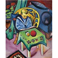 Портреты картины репродукции на заказ - Мальчик с книгой и игрушками