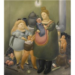 Мать с детьми на кухне - Модульная картины, Репродукции, Декоративные панно, Декор стен