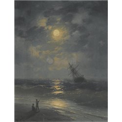 Море в лунном свете - Модульная картины, Репродукции, Декоративные панно, Декор стен