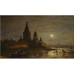 Ночной крестный ход в Ярославле - Модульная картины, Репродукции, Декоративные панно, Декор стен