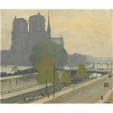 Картина на холсте по фото Модульные картины Печать портретов на холсте Нотр-Дам, вид с набережной вечером