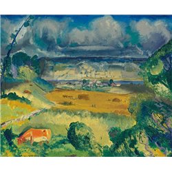 Облака над лугом - Модульная картины, Репродукции, Декоративные панно, Декор стен