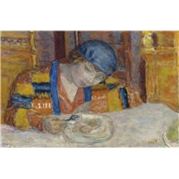 Портреты картины репродукции на заказ - Обедающая девушка