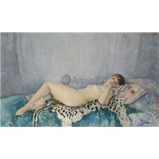 Картина на холсте по фото Модульные картины Печать портретов на холсте Обнаженная на леопардовой шкуре