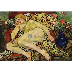 Обнаженная Катерина на тигровой шкуре - Модульная картины, Репродукции, Декоративные панно, Декор стен