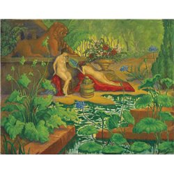 Обнажённые и львы - Модульная картины, Репродукции, Декоративные панно, Декор стен
