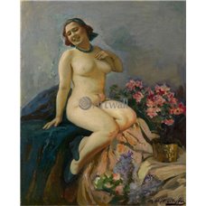 Картина на холсте по фото Модульные картины Печать портретов на холсте Обнаженная с ожерельем