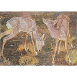 Олени в сумерках - Модульная картины, Репродукции, Декоративные панно, Декор стен