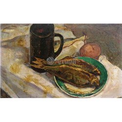 Натюрморт с селедкой - Модульная картины, Репродукции, Декоративные панно, Декор стен