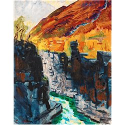 Осенний пейзаж с каньоном, Абиско - Модульная картины, Репродукции, Декоративные панно, Декор стен