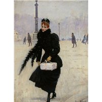 Портреты картины репродукции на заказ - Парижанка на площади Конкорд