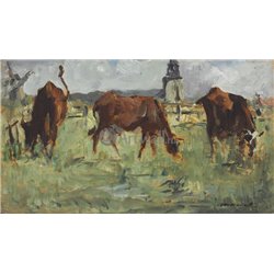 Пасущиеся коровы - Модульная картины, Репродукции, Декоративные панно, Декор стен