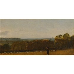 Пейзаж с пастухами - Модульная картины, Репродукции, Декоративные панно, Декор стен