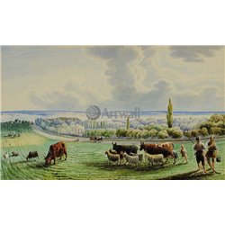 Пейзаж с пастухами - Модульная картины, Репродукции, Декоративные панно, Декор стен