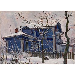 Первый снег, голубая дача - Модульная картины, Репродукции, Декоративные панно, Декор стен