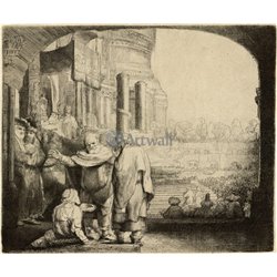 Петр, Иоанн и исцеленный калека у храма - Модульная картины, Репродукции, Декоративные панно, Декор стен