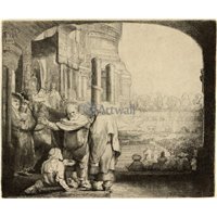 Портреты картины репродукции на заказ - Петр, Иоанн и исцеленный калека у храма