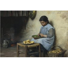 Картина на холсте по фото Модульные картины Печать портретов на холсте Пирс Чарльз «Чистка картошки»