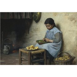 Пирс Чарльз «Чистка картошки» - Модульная картины, Репродукции, Декоративные панно, Декор стен