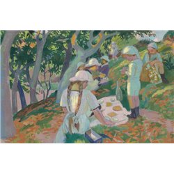 Пикник под каштанами - Модульная картины, Репродукции, Декоративные панно, Декор стен