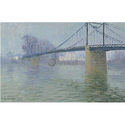Подвесной мост в Триель-сюр-Сен - Модульная картины, Репродукции, Декоративные панно, Декор стен