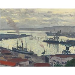 Порт Алжира, пасмурно - Модульная картины, Репродукции, Декоративные панно, Декор стен