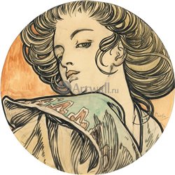 Портрет молодой женщины - Модульная картины, Репродукции, Декоративные панно, Декор стен
