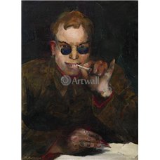 Картина на холсте по фото Модульные картины Печать портретов на холсте Портрет молодого человека в синих очках