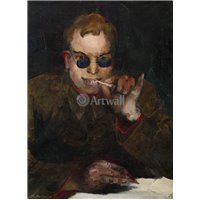 Портреты картины репродукции на заказ - Портрет молодого человека в синих очках