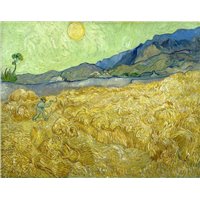 Портреты картины репродукции на заказ - Пшеничное поле со жнецом на восходе