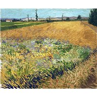 Портреты картины репродукции на заказ - Пшеничное поле с предгорьями Альп