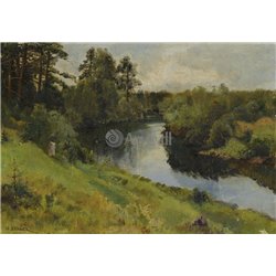 Речной пейзаж - Модульная картины, Репродукции, Декоративные панно, Декор стен