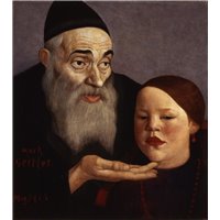 Портреты картины репродукции на заказ - Рабби с внучкой